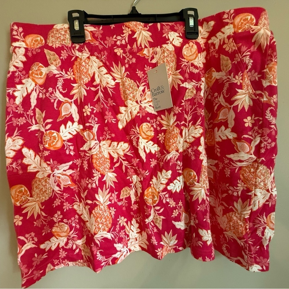 Croft & Barrow Pink and Orange Floral Skirt